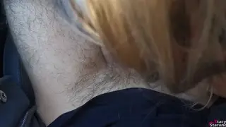 European Teen in Stockings Fucked in Car POV