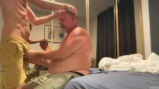 Hairy Daddy and Bear Swap Bareback Thrusts in Danish Home