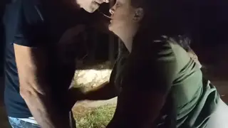 BBW MILF Enjoys Outdoor Handjob and Doggystyle