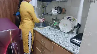 Indian Stepmom Caught in Kitchen Leads to Rough Doggystyle