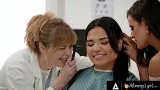 Stepmom and Stepdaughter Share a Lesbian Exam