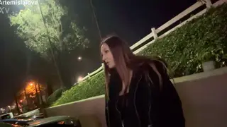 European MILF Smokes Solo Outdoors in Public