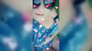 Busty Brunette Teases With Feet And Handjob Outdoors