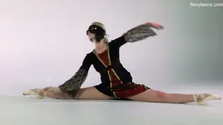 Busty Petite Brunette Stretches Flexibly During POV Session
