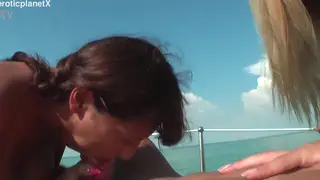 Blonde Bombshells Share a Cock at Wild Boat Party