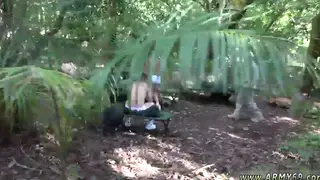 Military Recruits Share Their Teacher in an Outdoor Threesome
