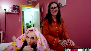 Blonde Teen Stepsister Gives POV Blowjob and Handjob