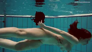 Tattooed Euro Teen Flaunts Huge Natural Tits Underwater