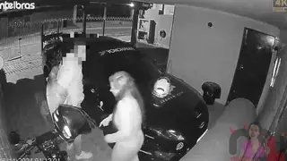 Wife Sneaks Garage Encounter With Driver While Husband Rests Nearby