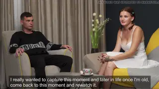 Busty European Petite Takes Titjob in Stockings