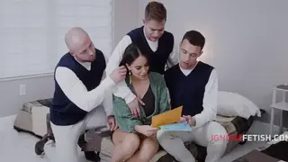 Curvy Woman Endures Holiday Gangbang While Ignored