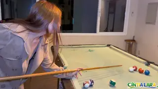 Two Redheads Share a BBC by the Pool Table
