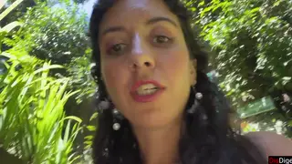 Petite Babe Takes a Facial Outdoors After a Deep Blowjob