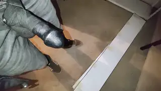 European Amateur Couple Share Public Pissing Session Indoors