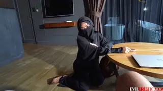 Petite Arab Student Rides Classmate In POV