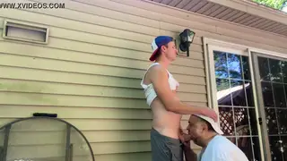 Hairy Bear Takes Raw Creampie Outdoors from Muscular Partner
