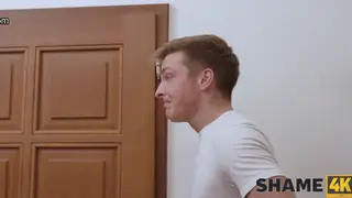 Blonde European MILF Crosses the Line with Man