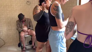 Tattooed Latina BBW Enjoys Oral Pleasure With Her Husband Watching
