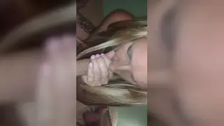 Blonde Wife Swallows Every Drop in POV