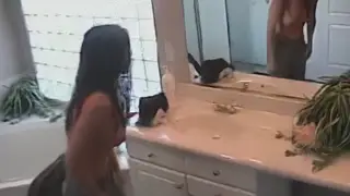 Brunette Gets a Messy Facial After Toy Play and Oral