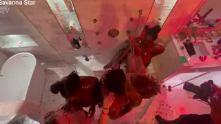 Ebony BBW Group Enjoys Lesbian Shower Orgy