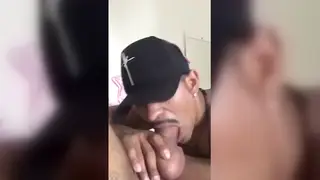 Latino Amateur Kneels for a Thick Cock