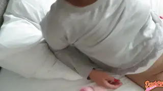 Hairy Blonde Petite Takes Morning Facial From Older Lover