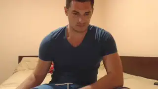 Muscular Hunk Strokes to a Chest Finish