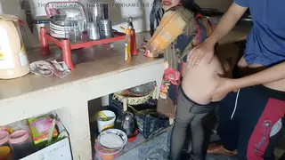 Indian Maid Takes Rough Anal in the Kitchen