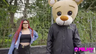 Teen Latina Sucks Cock and Rides Toy Outdoors