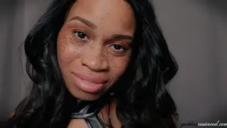 Ebony Femdom Commands Cum Eating in POV Instruction