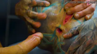 Tatted Alt Girl Takes Rough Anal and Facial