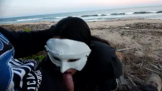 Curvy Tattooed Amateur Takes Anal Creampie on Beach