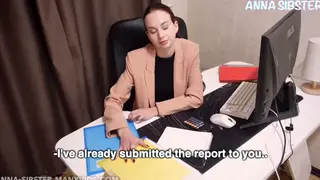 Office Fling Ends with Boss Creampie After Desk Ride