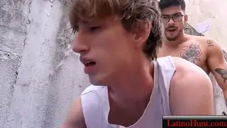 Latino Teen Takes Bareback Massage Outdoors