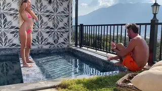 Blonde MILF Enjoys Outdoor Doggystyle With Husband Watching