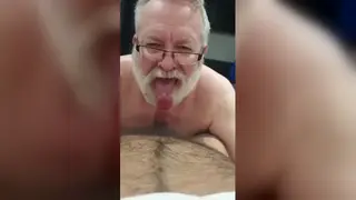 Mature Grandpa Sucks Young Cock with Deep Passion