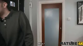 Busty Blonde MILF Seduces Neighbor While Husband Watches