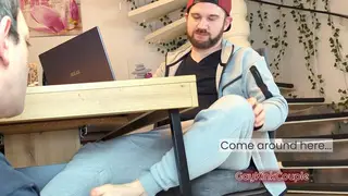 European Stud Worships Feet Before Swallowing Cum Kiss