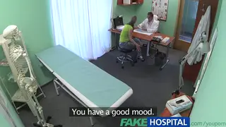 Blonde Patient Seduces Doctor in Hospital Exam Room