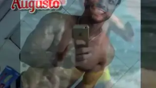 Muscular Latino Shows Off Physique Outdoors in Briefs