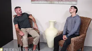 Muscular Latino Barebacks a Slim Twink in Stockings