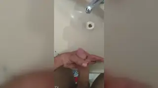 Slender Guy Strokes Reflection in Mirror Solo Session