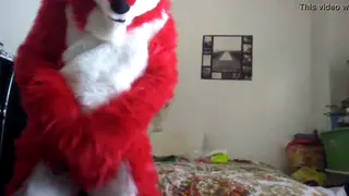 Hairy Fursuit Performer Dances and Masturbates Solo