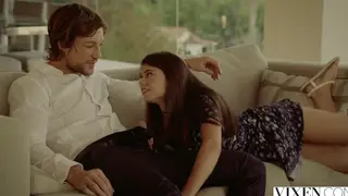 Teen Brunette Seduces Older Teacher at Desk