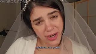 Curvy Latina Bride Dominates Husband on Wedding Night