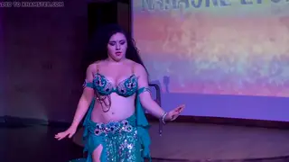 Curvy Arab Brunette Rides With Voluptuous Energy in Belly Dance Style