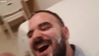 Office Worker Takes a Facial from a Colleague