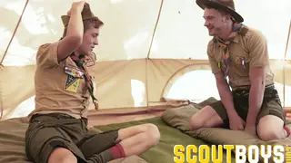 Blonde and Redhead Swap Oral Pleasure in a Tent