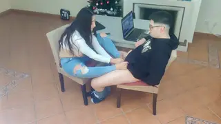 Busty MILF Teacher Jerks Off Her Student at the Desk
